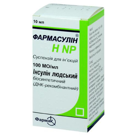Фармасулін H NP суспензія для ін'єкцій 100 МО/мл 10 мл
